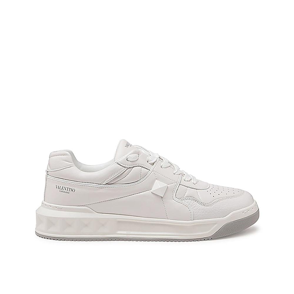 Valentino Men's Leather One Stud Sneaker White