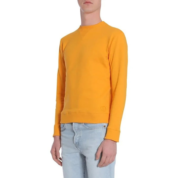 Saint Laurent Men's Cotton SL Patch Crewneck Sweatshirt in Yellow
