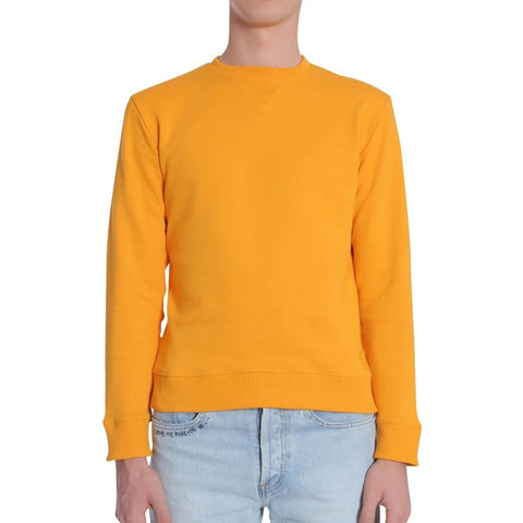 Saint Laurent Men's Cotton SL Patch Crewneck Sweatshirt in Yellow