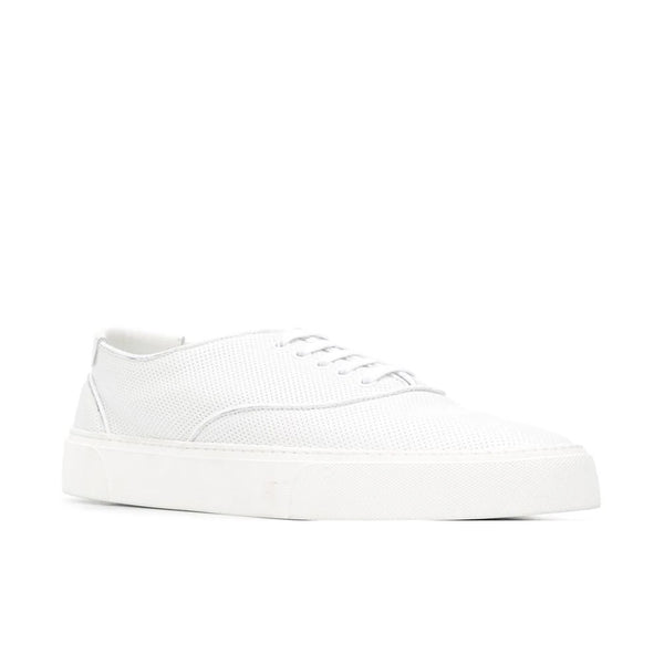 Saint Laurent Men's Perforated Leather 'Venice' Low-top Sneaker in White