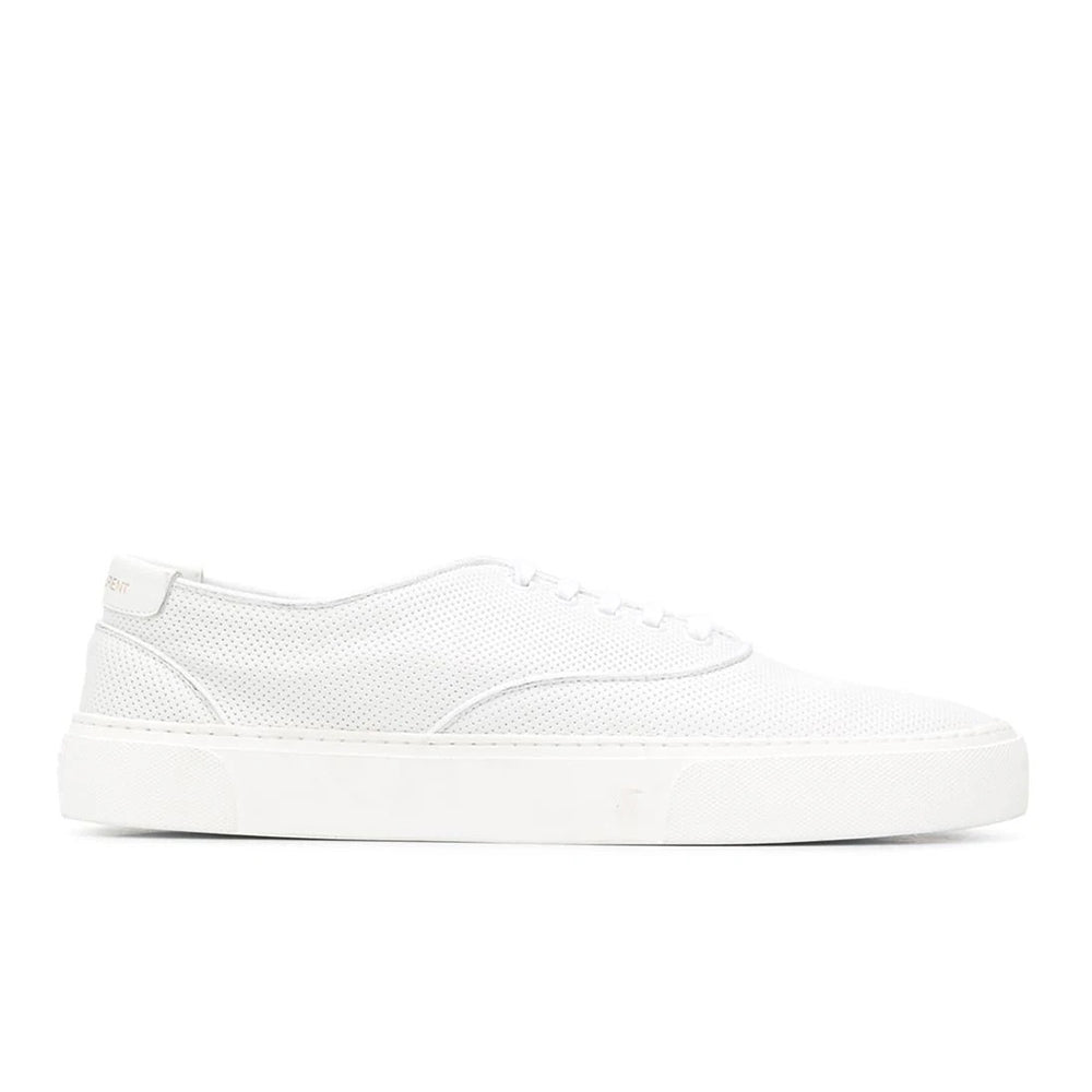 Saint Laurent Men's Perforated Leather 'Venice' Low-top Sneaker in White