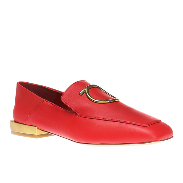 Salvatore Ferragamo Women's 'Lana' Gancini Loafer Dress Shoes Red