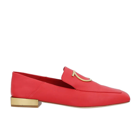 Salvatore Ferragamo Women's 'Lana' Gancini Loafer Dress Shoes Red