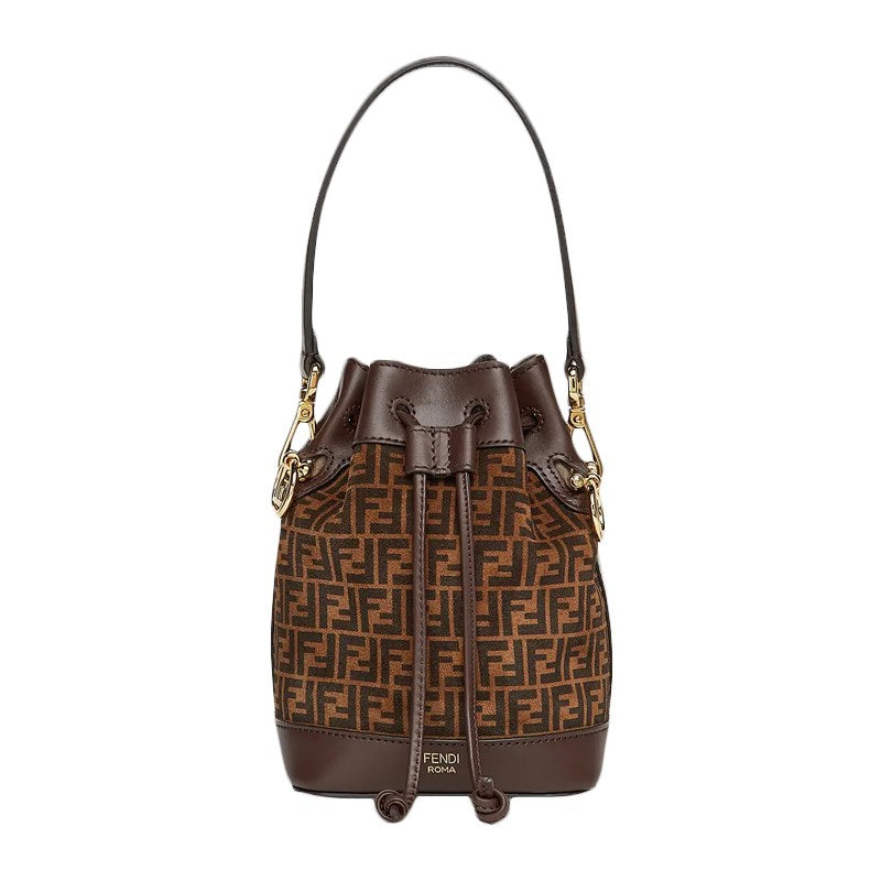 Fendi Mini Mon Tresor Zucca FF Crossbody Bucket Bag with