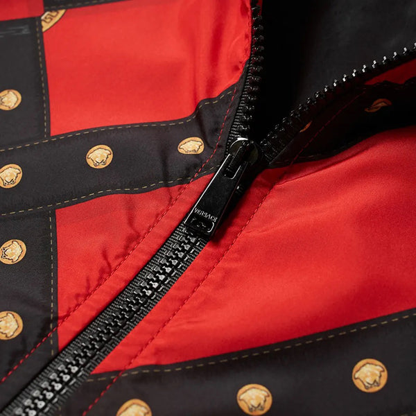 Versace Men's Nylon Harness Windbreaker Jacket in Red