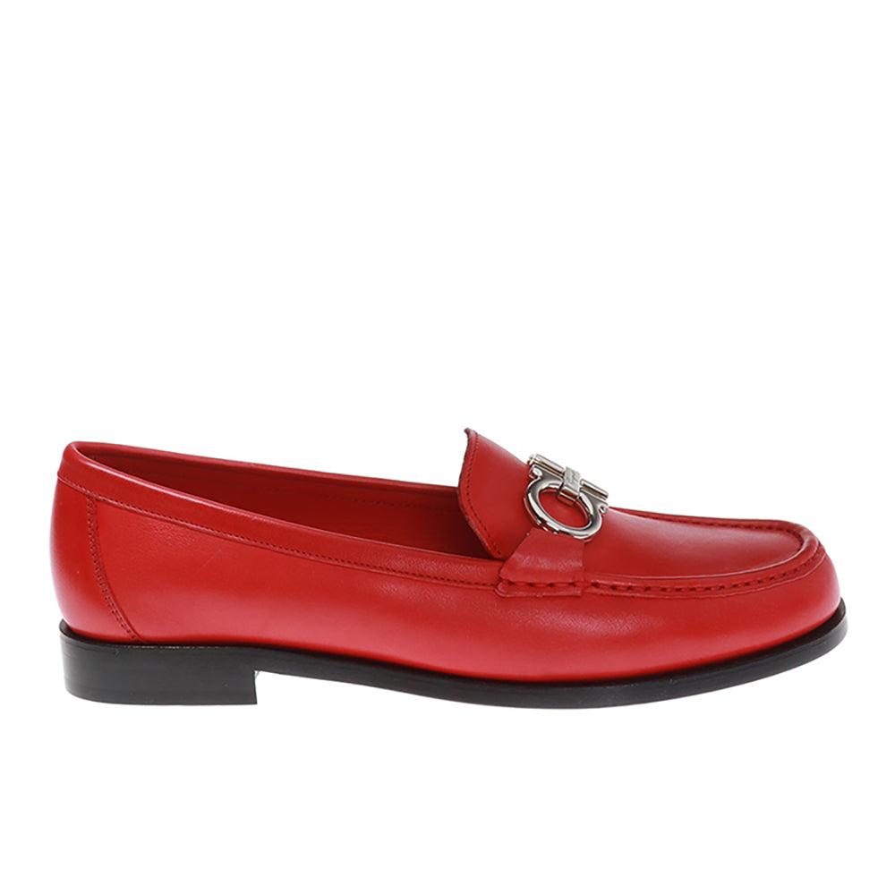 Salvatore Ferragamo Women's 'rolo' Gancini Loafer Dress Shoes Red Salvatore Ferragamo Women's 'rolo' Gancini Loafer Dress Shoes Red