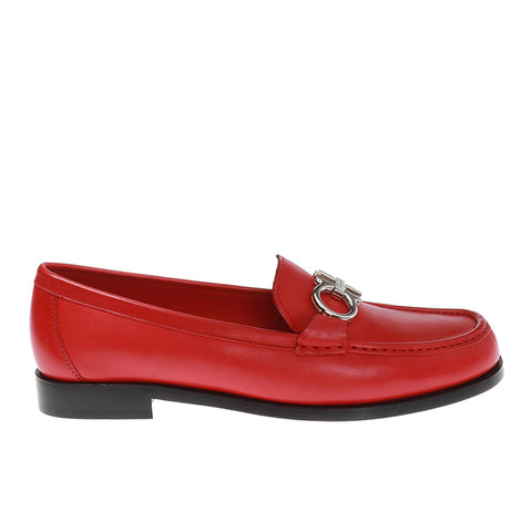 Salvatore Ferragamo Women's 'Rolo' Gancini Loafer Dress Shoes Red