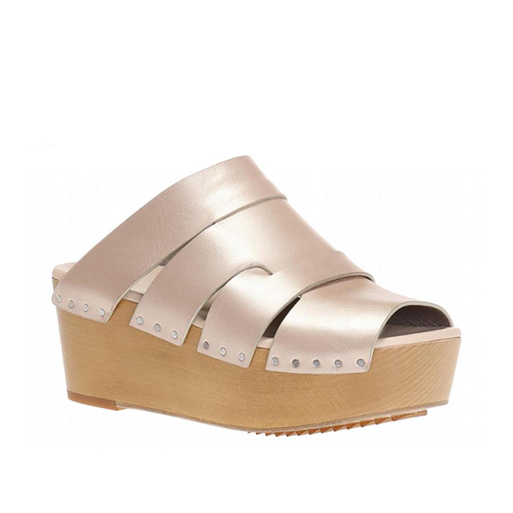 Rick Owens Women's Lazarus Sabot Platform Leather Slide Sandal in Rose Gold