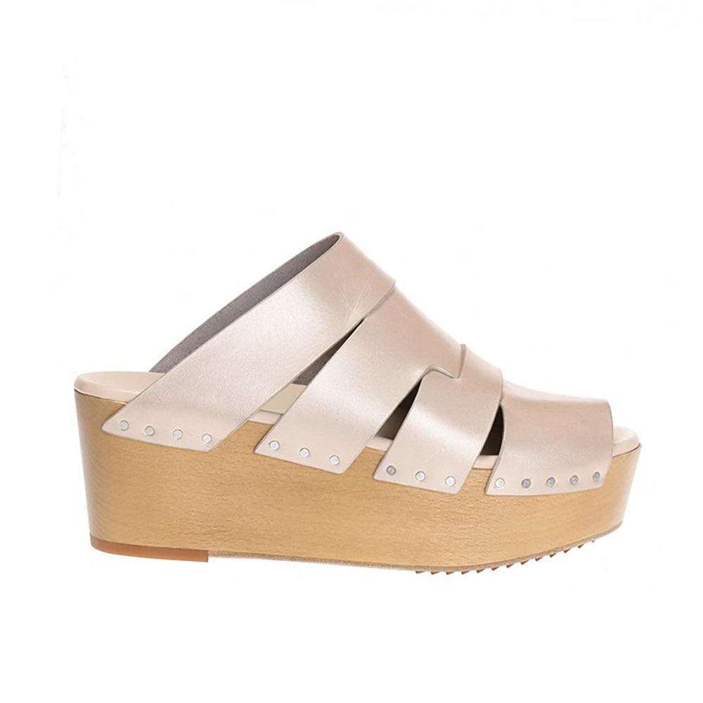 Rick Owens Women's Lazarus Sabot Platform Leather Slide Sandal in Rose Gold