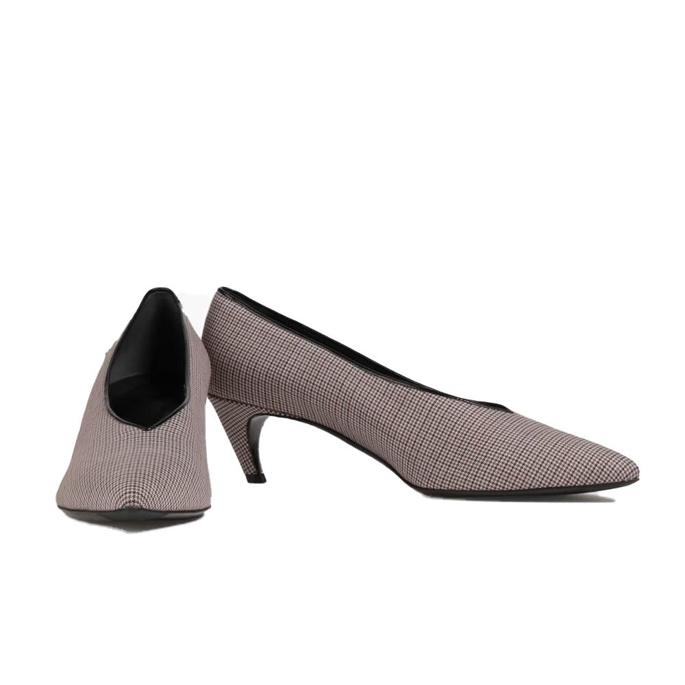 Roger Vivier Zapatos de tacón de franela con diseño de pata de gallo para mujer en negro marrón