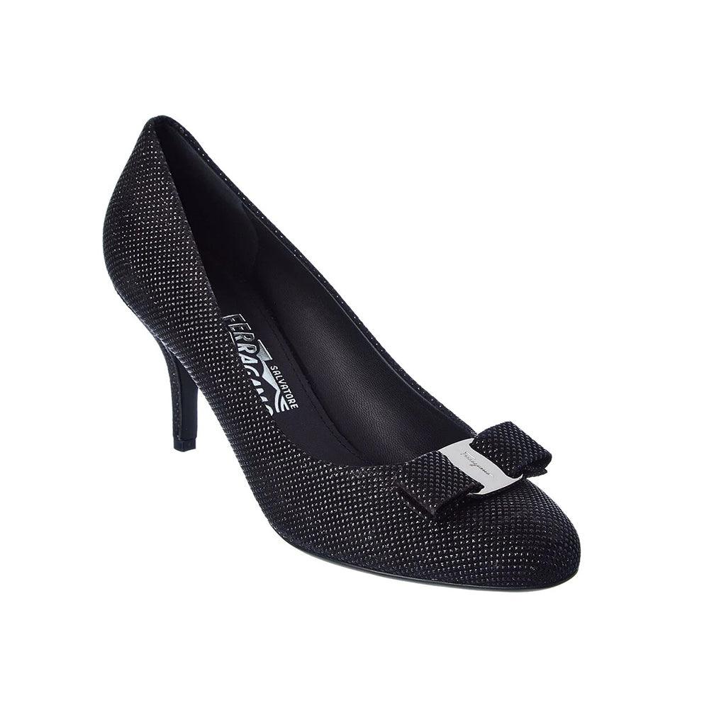 Salvatore Ferragamo Women's 'Carla' 70 Vara Bow Heels Black