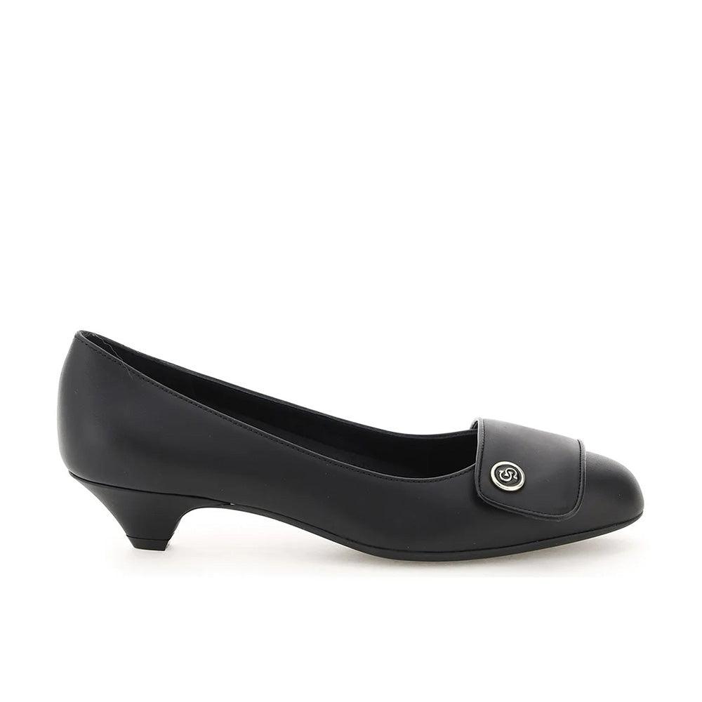 Salvatore Ferragamo Women's Gancini Leather Pump Heels Black
