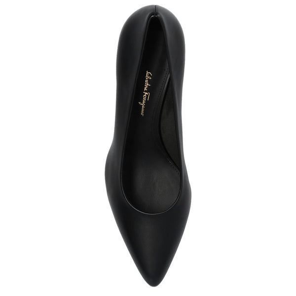 Salvatore Ferragamo Women's Velia 55 Leather Pump Heels in Black