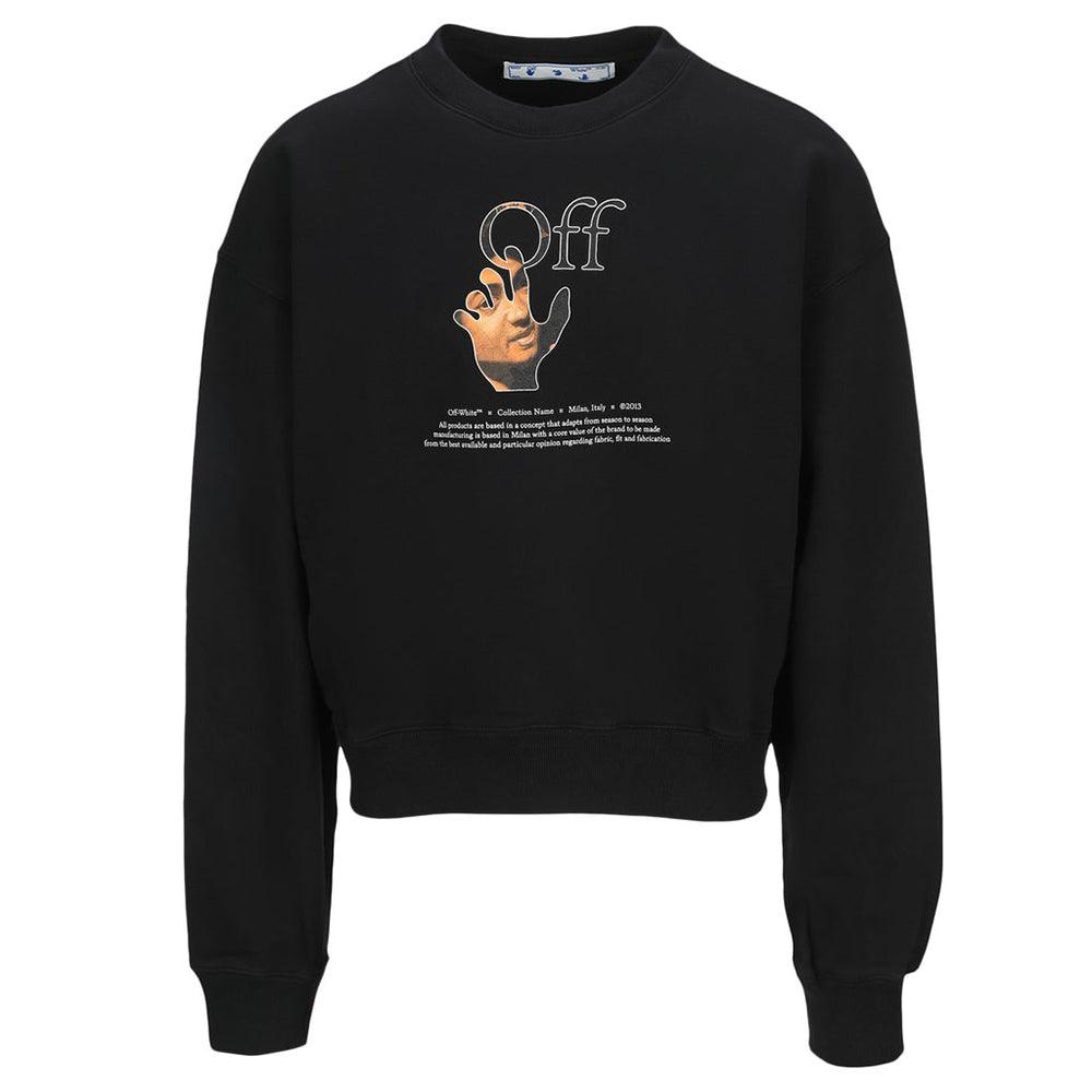 Off-White Men's Caravaggio Hand Abbey Stone Crewneck Sweatshirt Black
