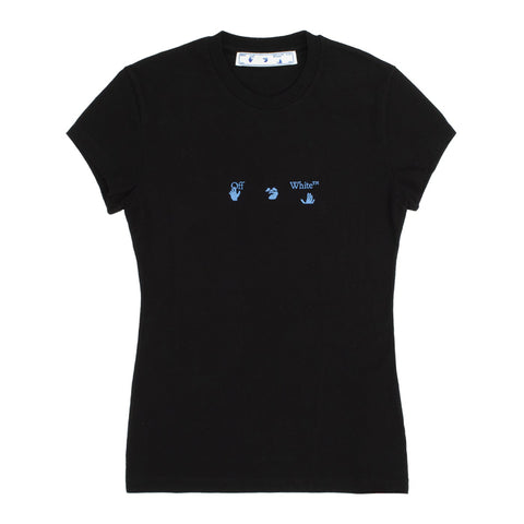 Off-White Women's Swimming Logo Cotton T-Shirt Black Blue