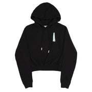 Off-White Women's Triangle Logo Cropped Cotton Sweatshirt Black Blue