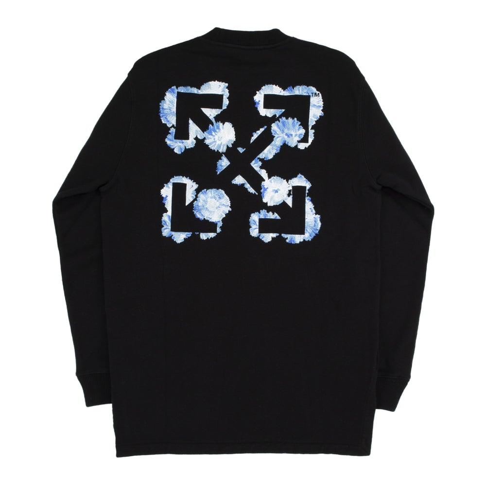 Off-White Women's Embroidered Floral Arrow Dress Sweatshirt Black Blue