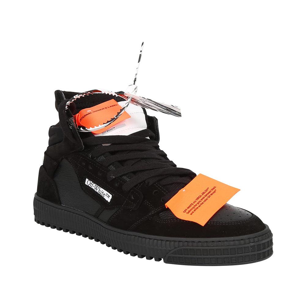 Off-White Women's Court 3.0 High Top Leather Suede Sneakers Black