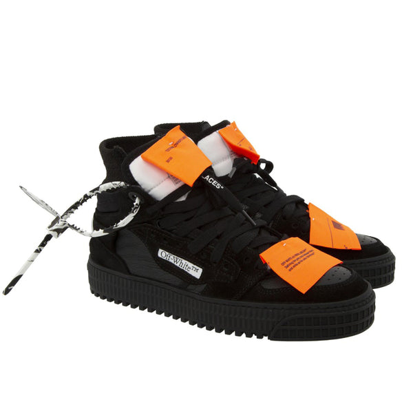Off-White Women's Court 3.0 High Top Leather Suede Sneakers Black