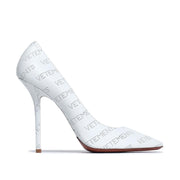 Vetements Women's Perforated Logo Leather Pump Heels White - Year Zero LA