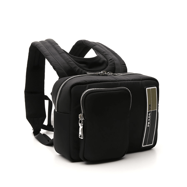 Prada Men's Nylon Small Tech Backpack Black Olive Green - Year Zero LA
