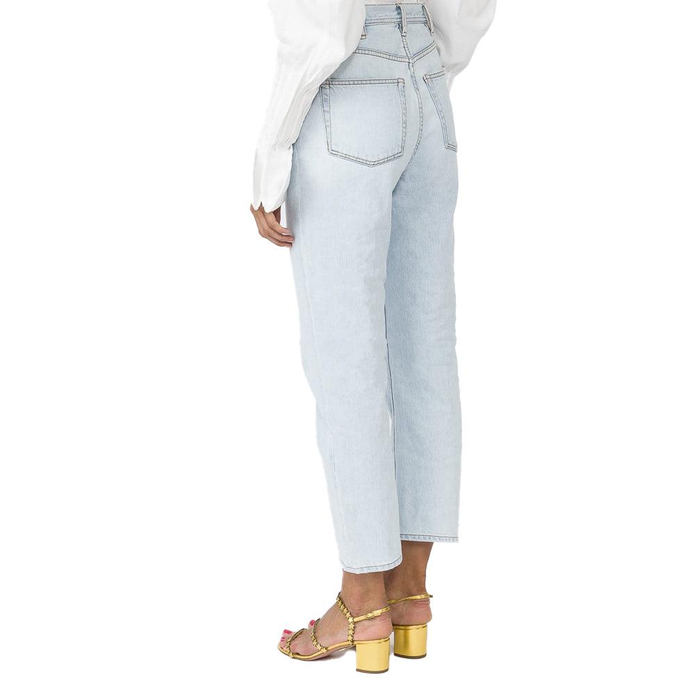 Acne Studios Vaqueros Log de algodón para mujer azul claro