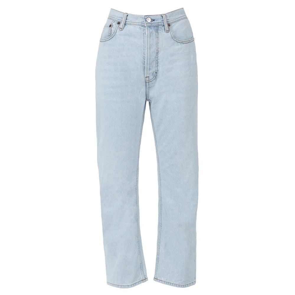 Acne Studios Vaqueros Log de algodón para mujer azul claro