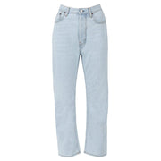 Acne Studios Vaqueros Log de algodón para mujer azul claro