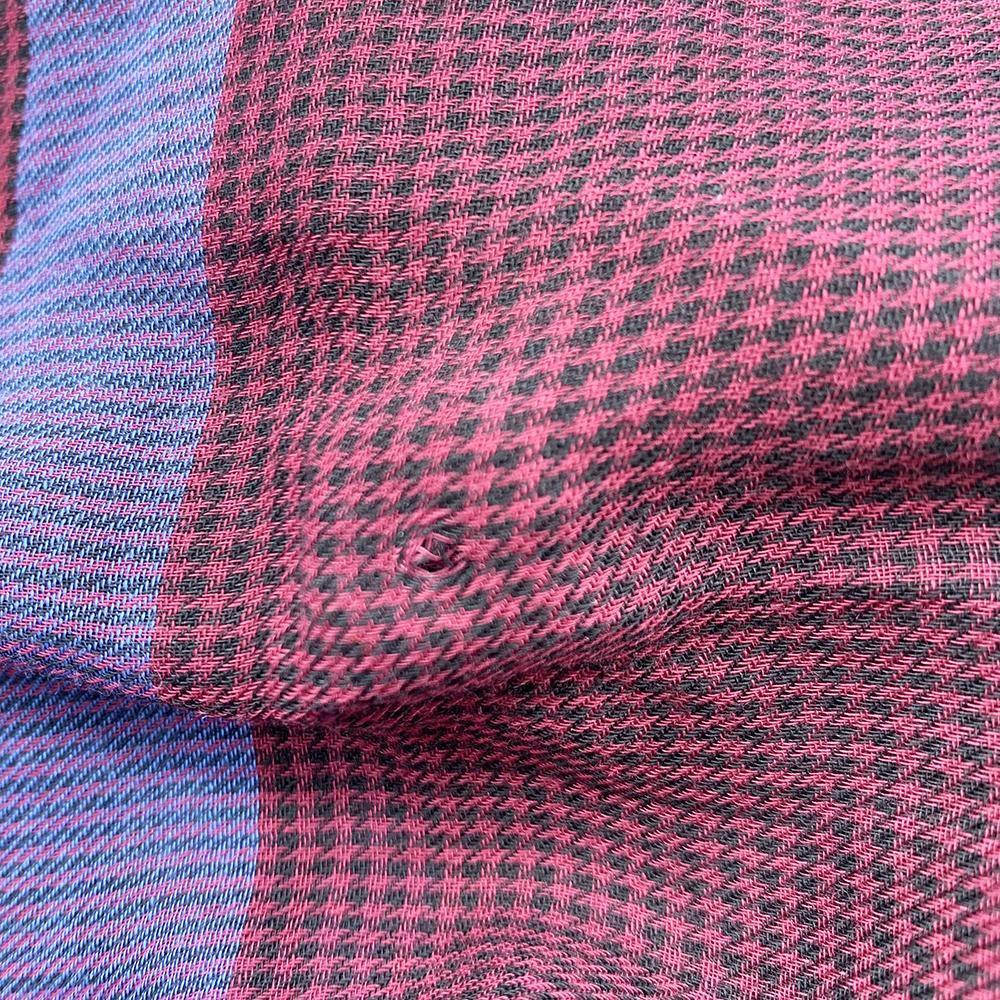 Gucci Unisex Walden Cotton Houndstooth Scarf Red Blue - Year Zero LA