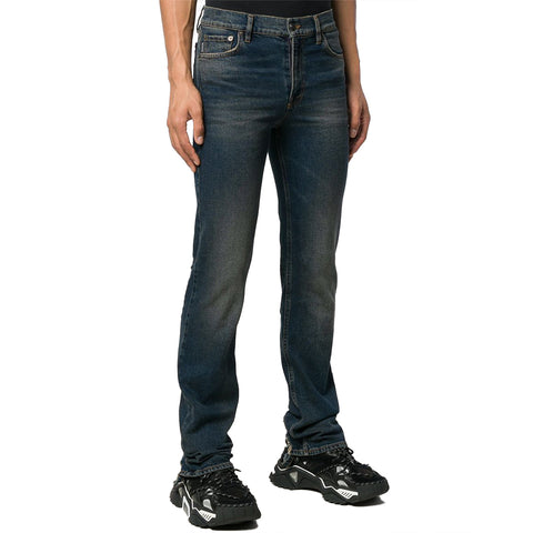 Balenciaga Men's Five Pocket Fitted Denim Jeans Blue