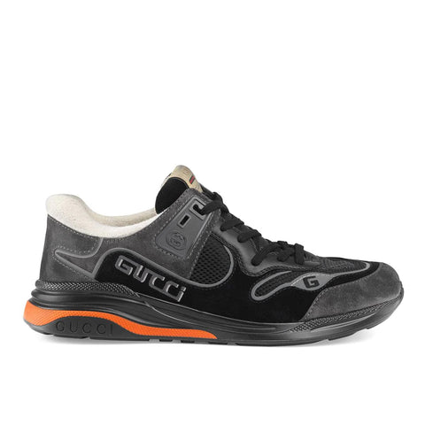 Gucci Men's Suede Ultrapace Running Sneaker Grey Orange