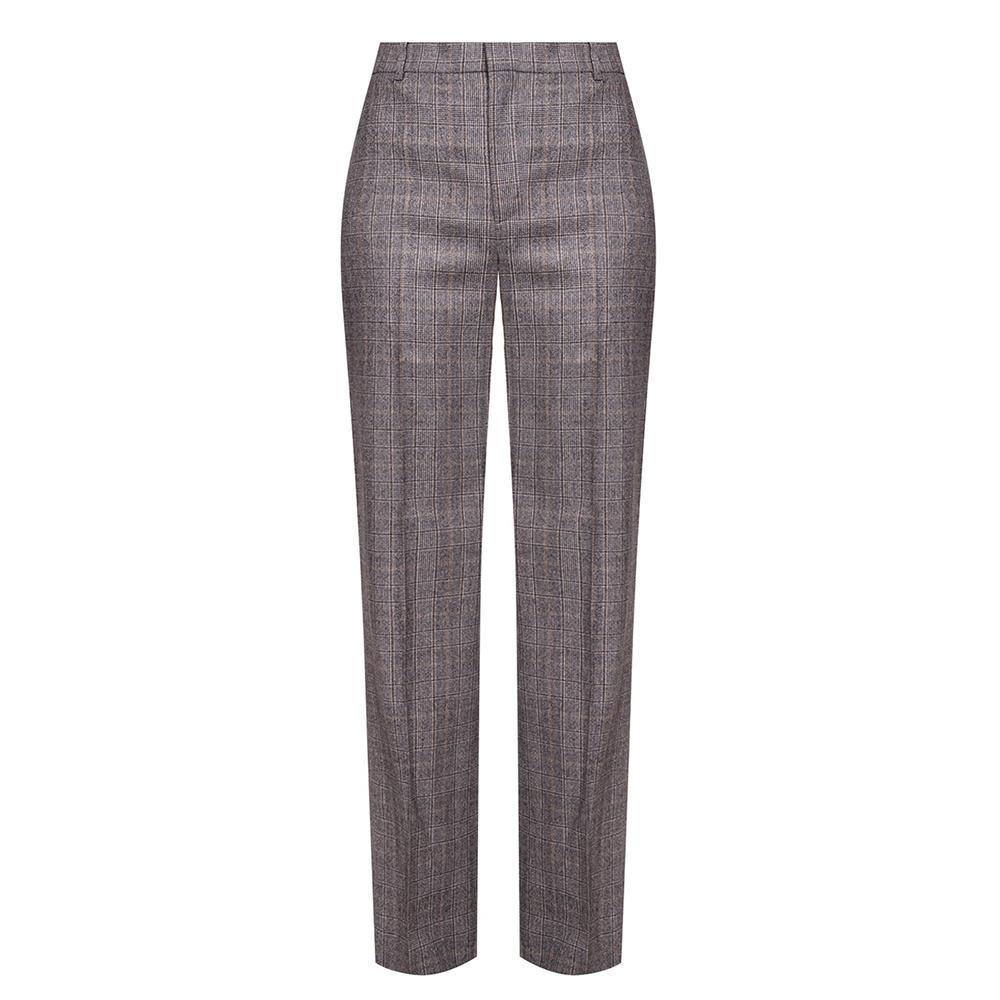 Balenciaga Women's Tartan Wool Pants Trousers Grey - Year Zero LA