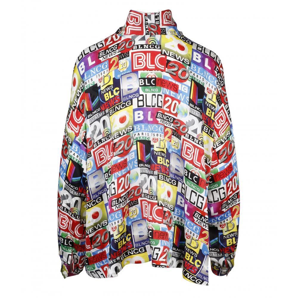 Balenciaga Women's Silk Jacquard Blouse Shirt Multicolor - Year Zero LA