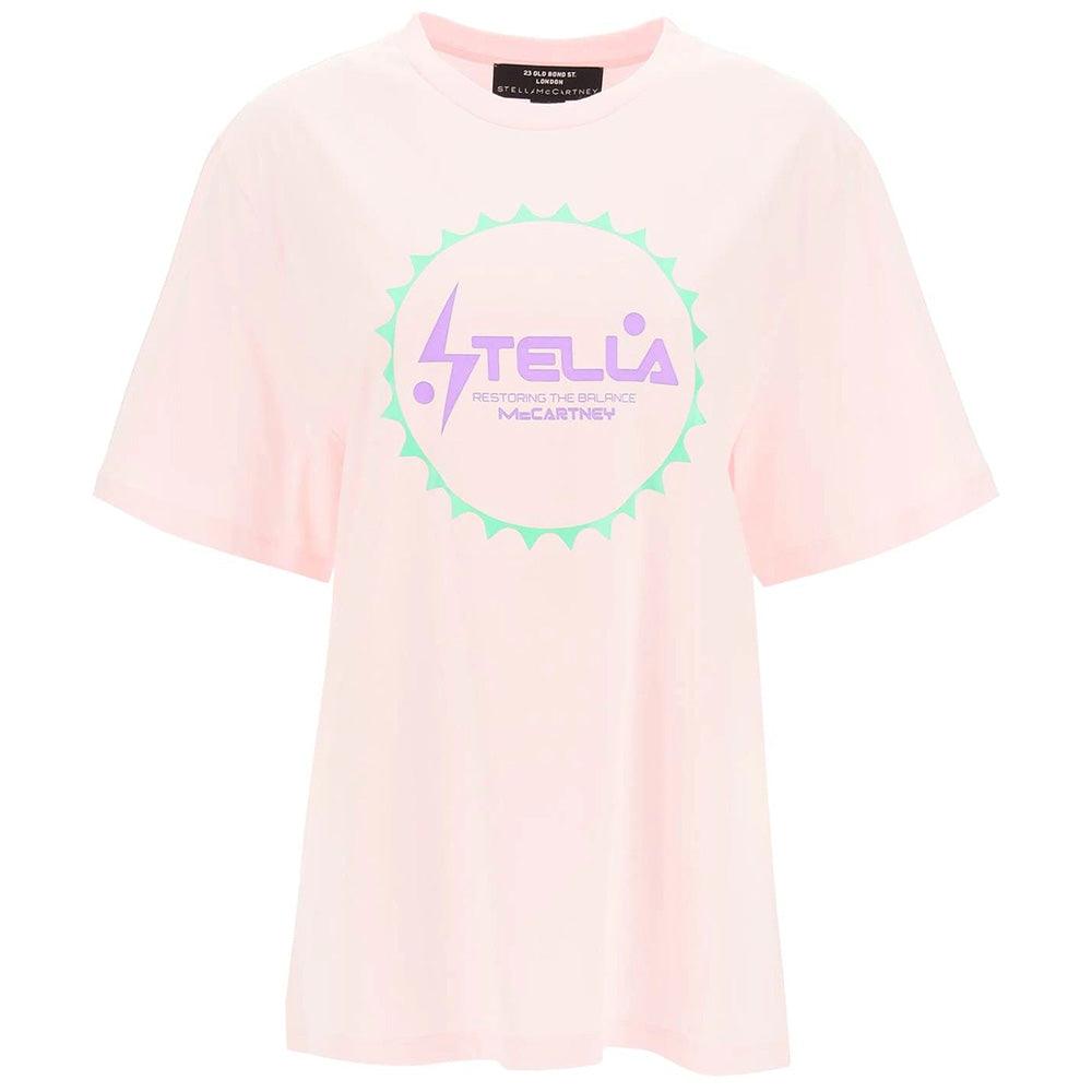 Stella McCartney Women's 'Restoring the Balance' Cotton Graphic T-Shirt Pink