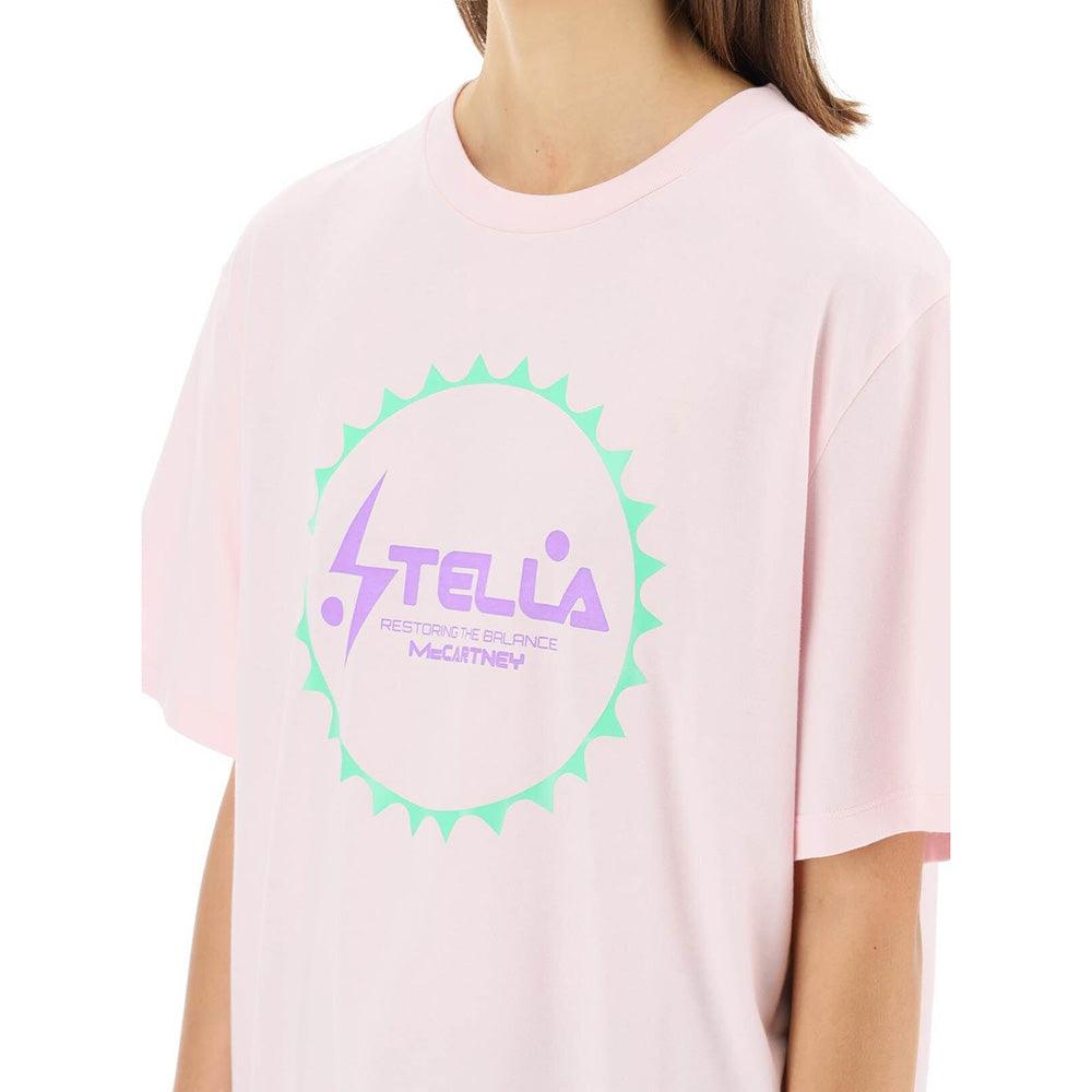 Stella McCartney Women's 'Restoring the Balance' Cotton Graphic T-Shirt Pink