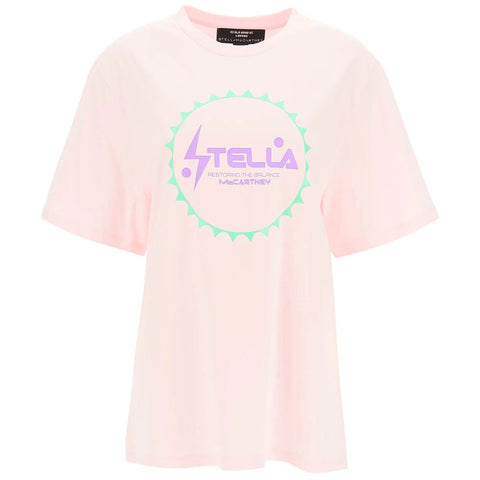 Stella McCartney Women's 'Restoring the Balance' Cotton Graphic T-Shirt Pink