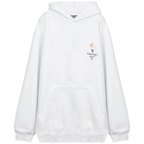 Balenciaga Men's Olympic Embroidered Cotton Sweatshirt White - Year Zero LA