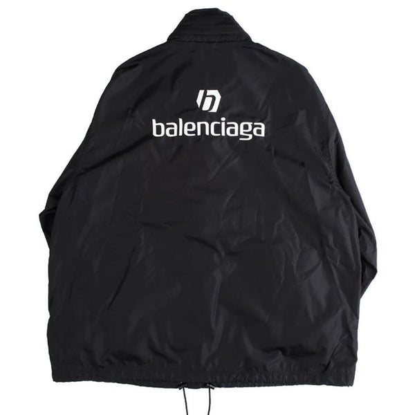 Balenciaga Women's Logo Nylon Rain Jacket Black - Year Zero LA