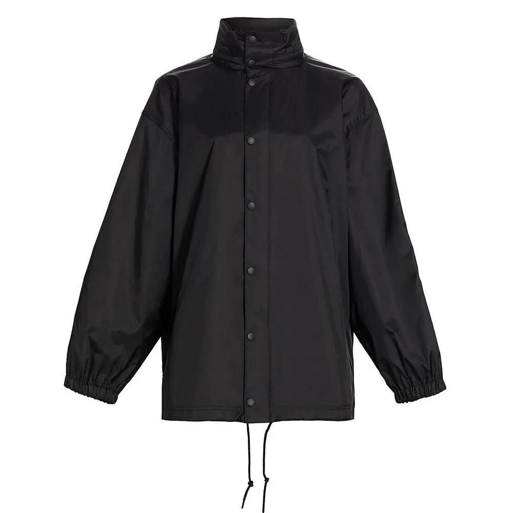 Balenciaga Women's Logo Nylon Rain Jacket Black - Year Zero LA