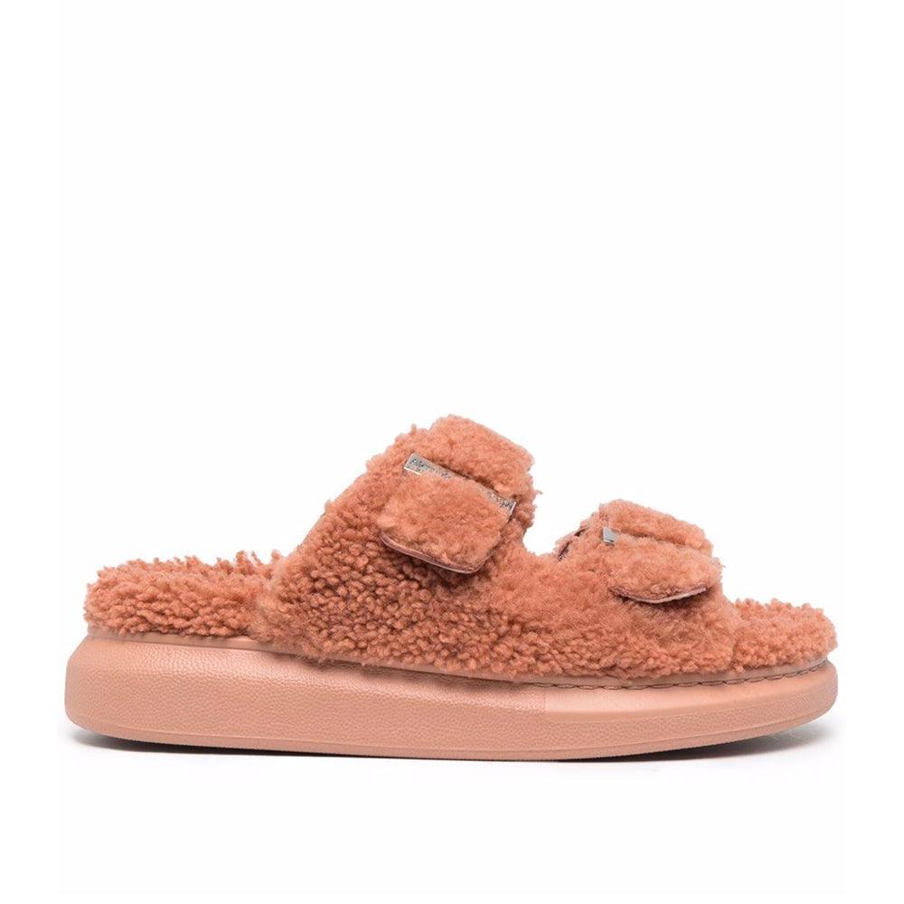 Alexander McQueen Sandalias de piel de oveja para mujer en rosa