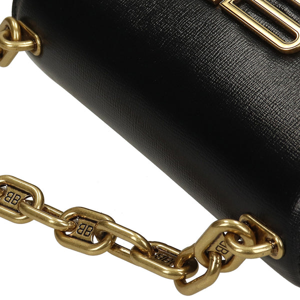 Balenciaga Women's Leather Gossip Shoulder Bag XS in Black