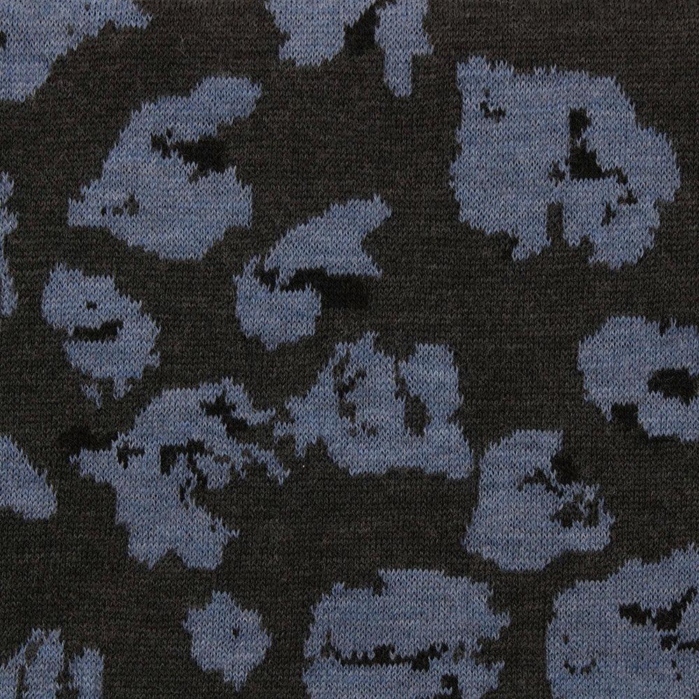 Lanvin Unisex Virgin Wool Scarf Heather Blue Black