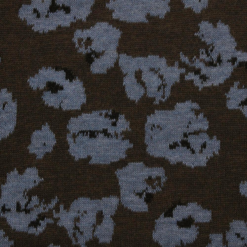 Lanvin Unisex Virgin Wool Scarf Heather Blue Brown