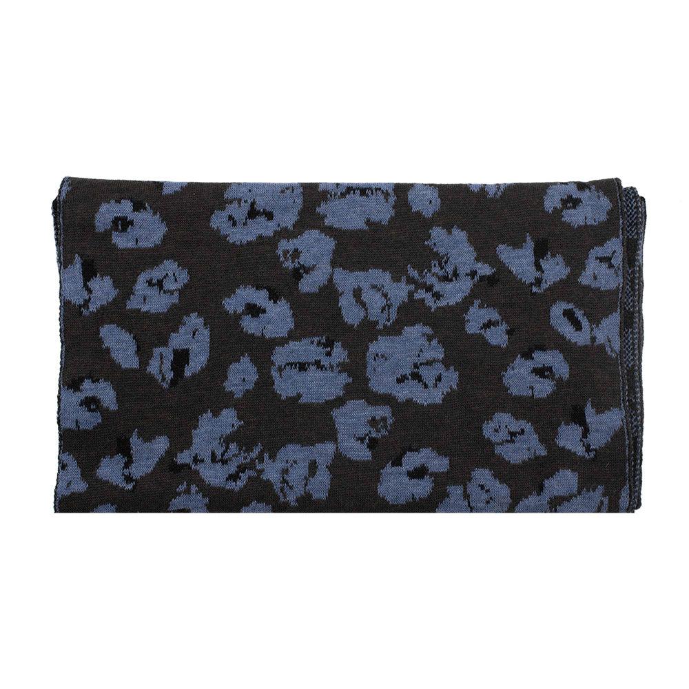 Lanvin Unisex Virgin Wool Scarf Heather Blue Brown