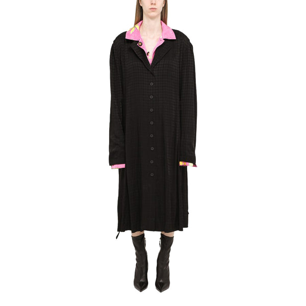 Balenciaga Women's Reversible Jacquard Floral Mini Dress in Pink and Black