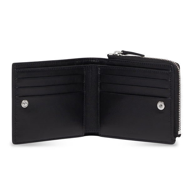 Balenciaga Unisex Cash Folded Squared Leather Cardholder Wallet in Black