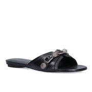 Balenciaga Sandalia plana Cagole Arena de piel de cordero para mujer en negro