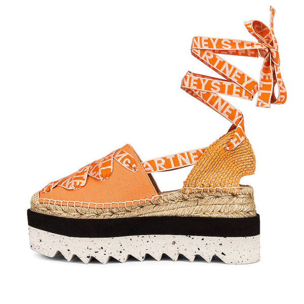 Stella McCartney Women's Elyse Gaia Platform Wedge Sneaker in Orange