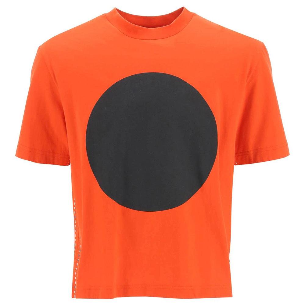 Moncler Craig Green Men's Distress Flag Print Cotton T-Shirt Orange