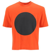 Moncler Craig Green Men's Distress Flag Print Cotton T-Shirt Orange